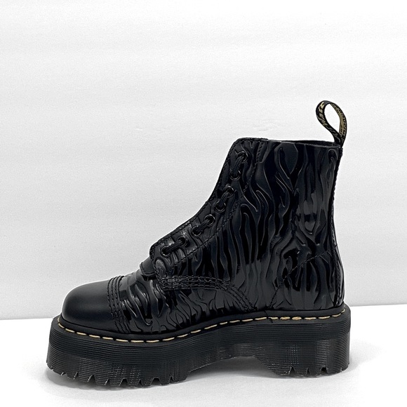 NEW DR MARTENS SINCLAIR ZEBRA SMOOTH LEATHER PLATFORM BOOTS - Picture 9 of 12